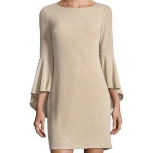 Eliza J Sequin Sparkley Dress Light Tan Size 6